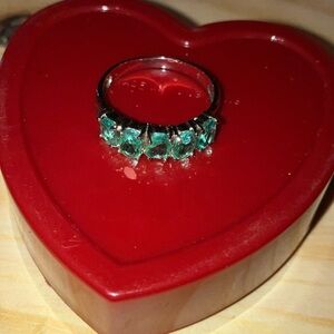 STERLING SILVER 925 Green Kyanite Gemstone Ring Size 8